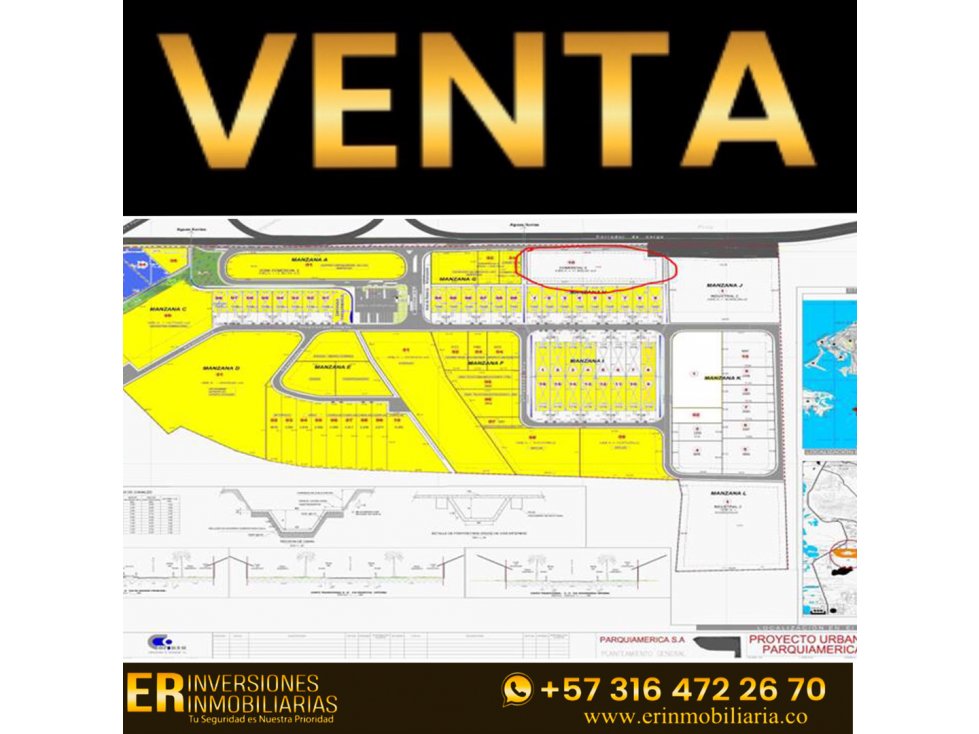 SE VENDE LOTE INDUSTRIAL, PARQUIAMERICA, CARTAGENA