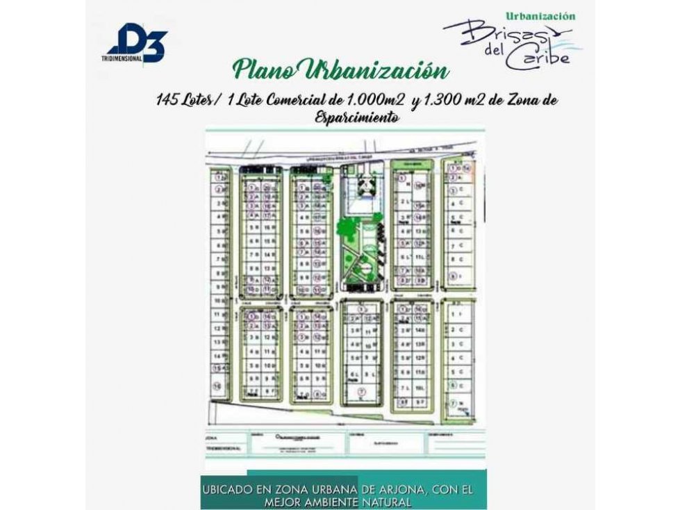 MARAVILLOSO PROYECTO EN VENTA LOTES URB BRISAS DEL CARIBE ARJONA BOL.