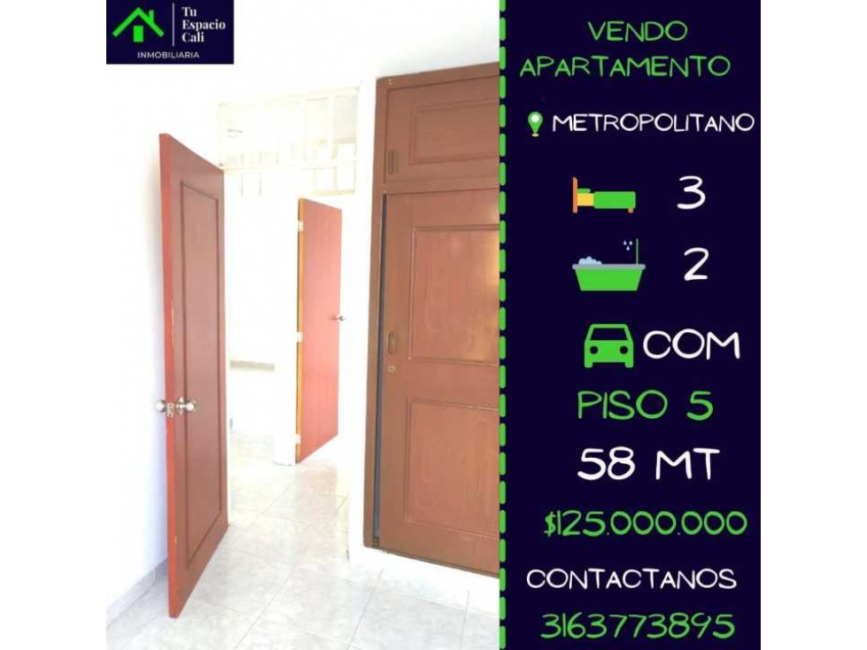 VENDO APARTAMENTO EN METROPOLITANO DEL NORTE COD: 45