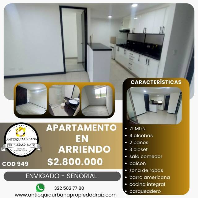 Arriendo Apartamento en Envigado - Señorial